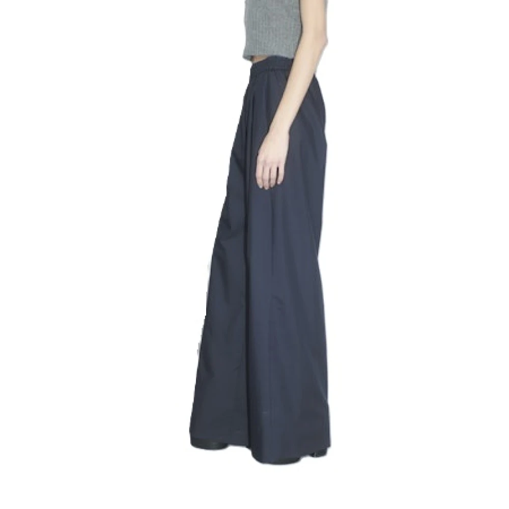 Odeeh Marine Wollen Broek Elastische Taille Zakken Blue Dames