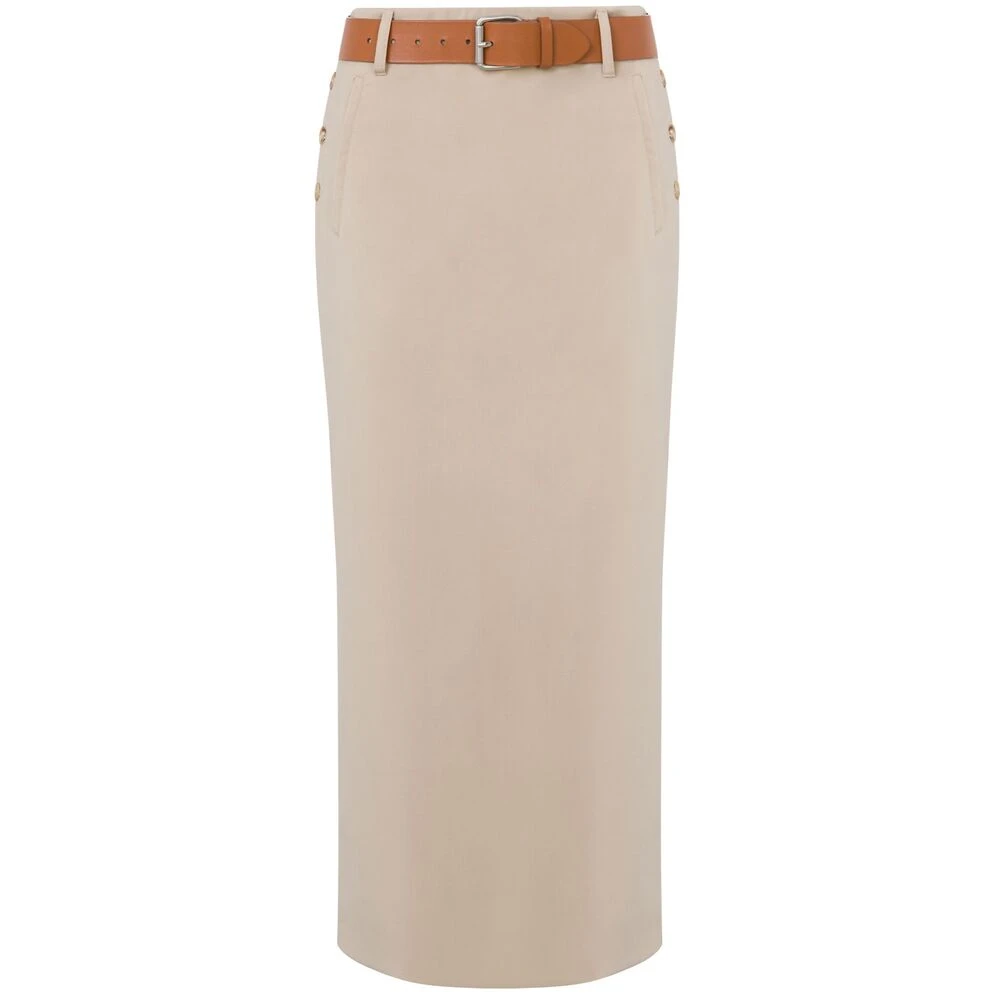 Moschino Beige Rok met Knoopsluiting en Zakken Beige Dames