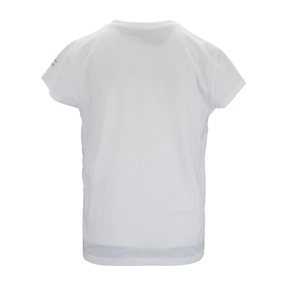 Elisabetta Franchi Dames Slip-On T-shirt met Logo White Dames