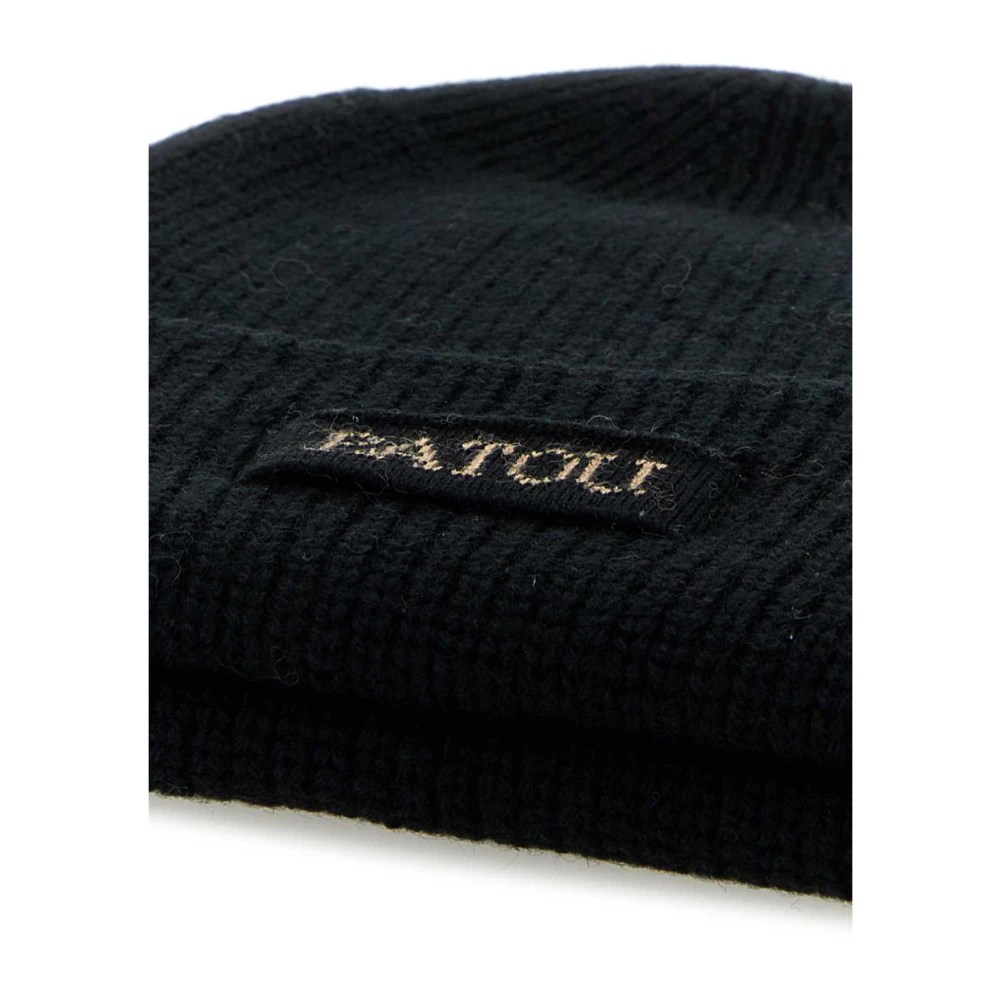 Patou Zwarte wollen beanie muts Black Dames