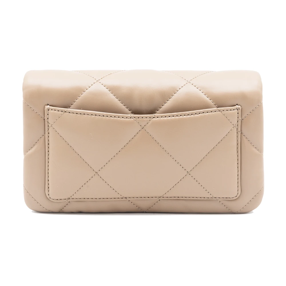 TORY BURCH Beige Leren Mini Tas met Goudkleurige Hardware Beige Dames