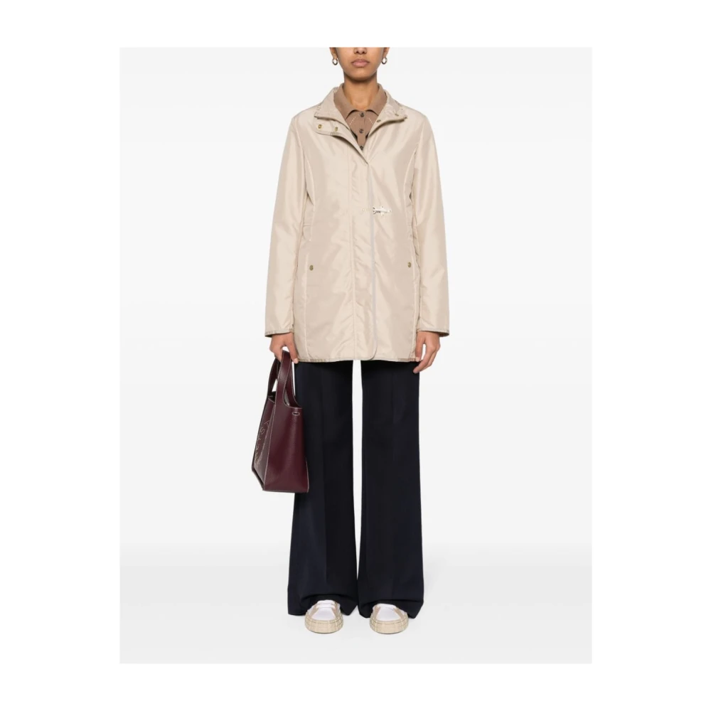 Fay Beige Waterafstotende Jas met Opstaande Kraag Beige Dames