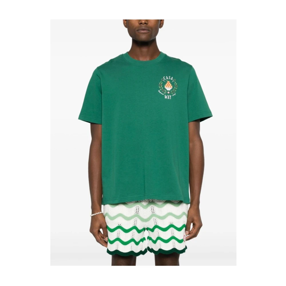 Casablanca Bedrukt T-shirt Mps24 JTS Green Heren