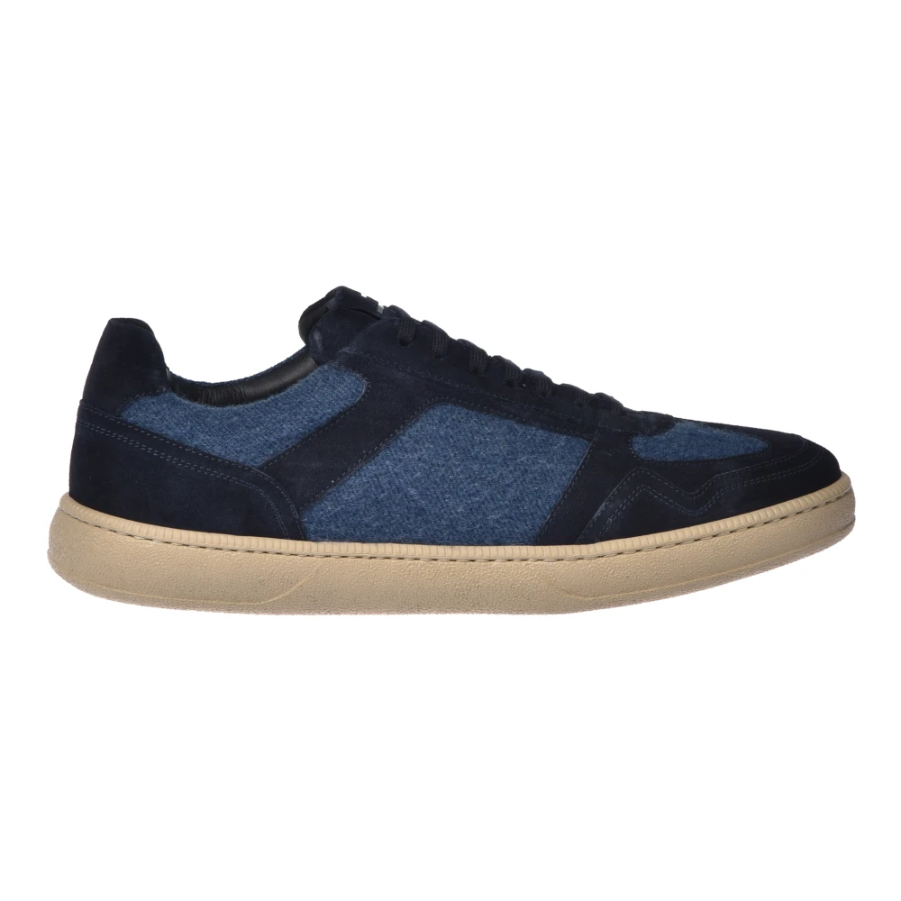 Baldinini Uomo Blu Sneaker In Pelle Scamosciata