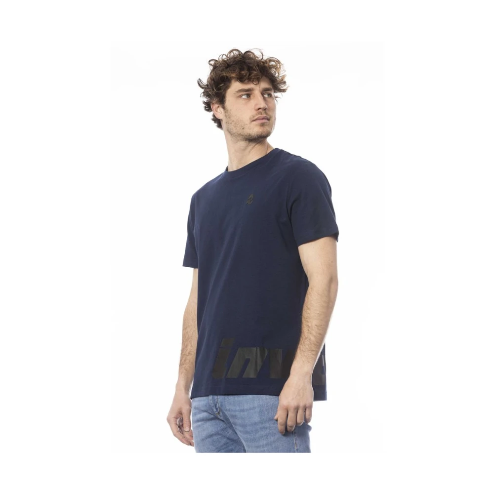 Invicta Blauw Katoen Logo Print T-Shirt Blue Heren