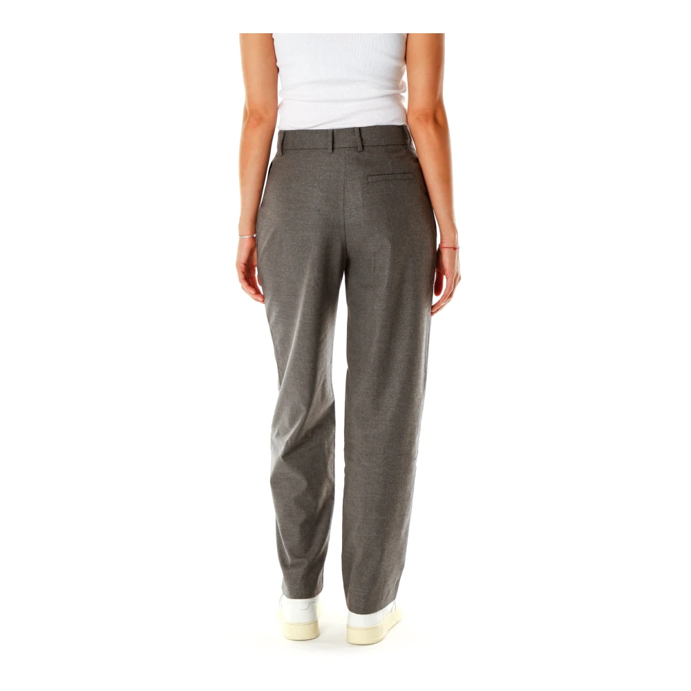 Samsøe High-Waisted Rechte Broek Gray Dames