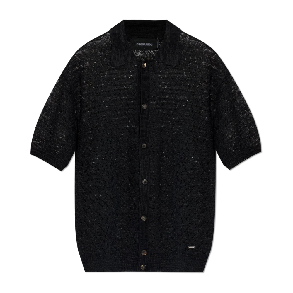 Dsquared2 Uomo Nero - Cardigan A Maniche Corte - Knitwear - 2XL
