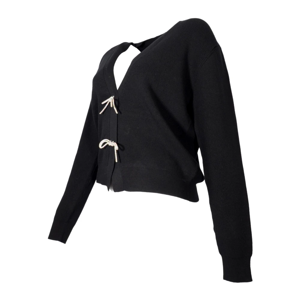 Kaos Zwarte vest met sprankelende strikspelden Black Dames