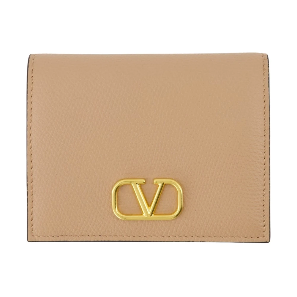 Valentino Garavani VLogo Signature Plånbok Beige Kornläder Beige, Dam