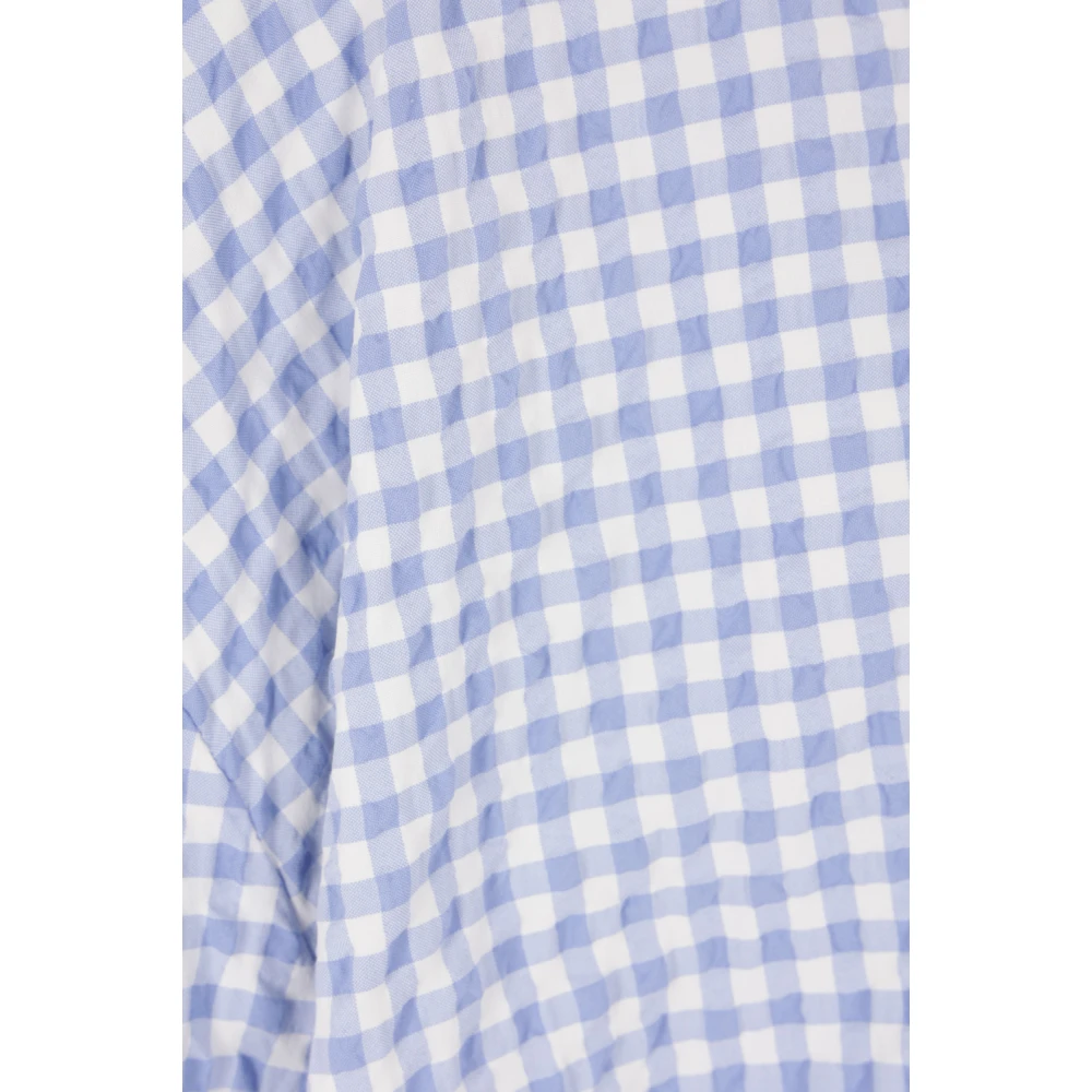 Marni Seersucker Geruite Jas met Logoborduursel Blue Heren
