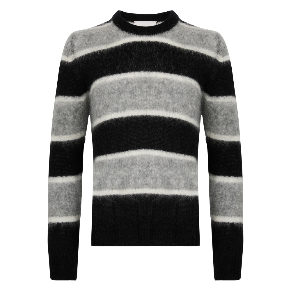 Amaránto Gestreepte Wollen Trui Zwart Grijs Heren Gray Heren