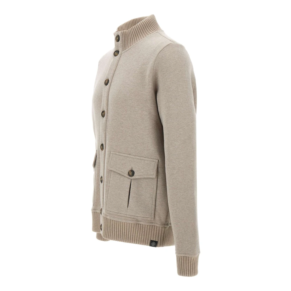 Gran Sasso Sand Fleece Sweater Sartorial Collection Beige Heren