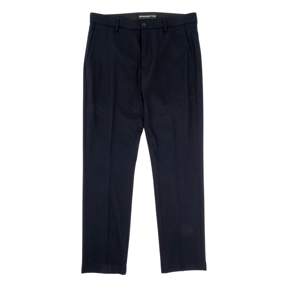 Department Five Stijlvolle Tapered Fit Wollen Broek Blue Heren