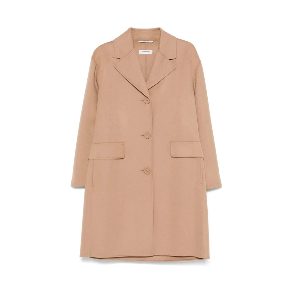 Max Mara Women's Brown Single-Breasted Coats,, Wool Cocoon Coat Small