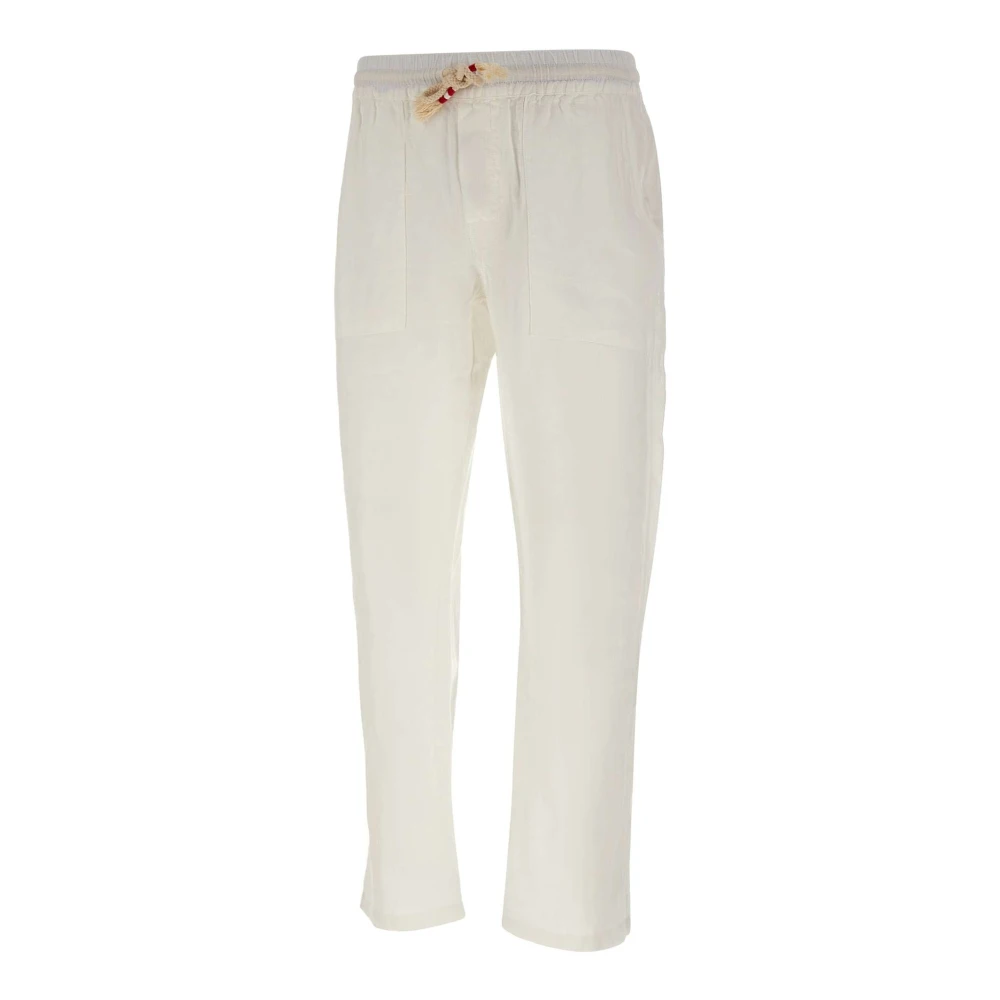 Mc2 Saint Barth Men's White Calais Trousers - Straight Trousers - L - Trousers