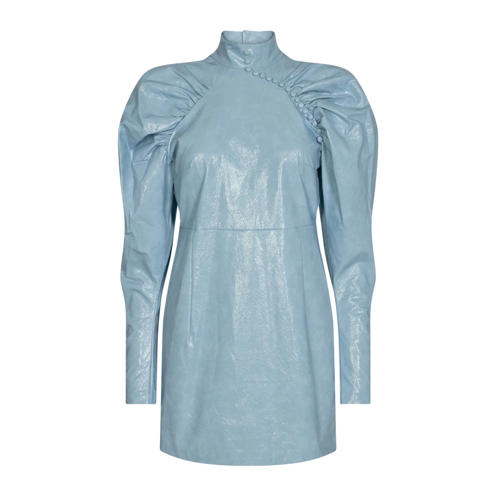 Rotate Birger Christensen Women's Blue Kim Dress With Puffy Sleeves - Short Dresses - M - Dresses