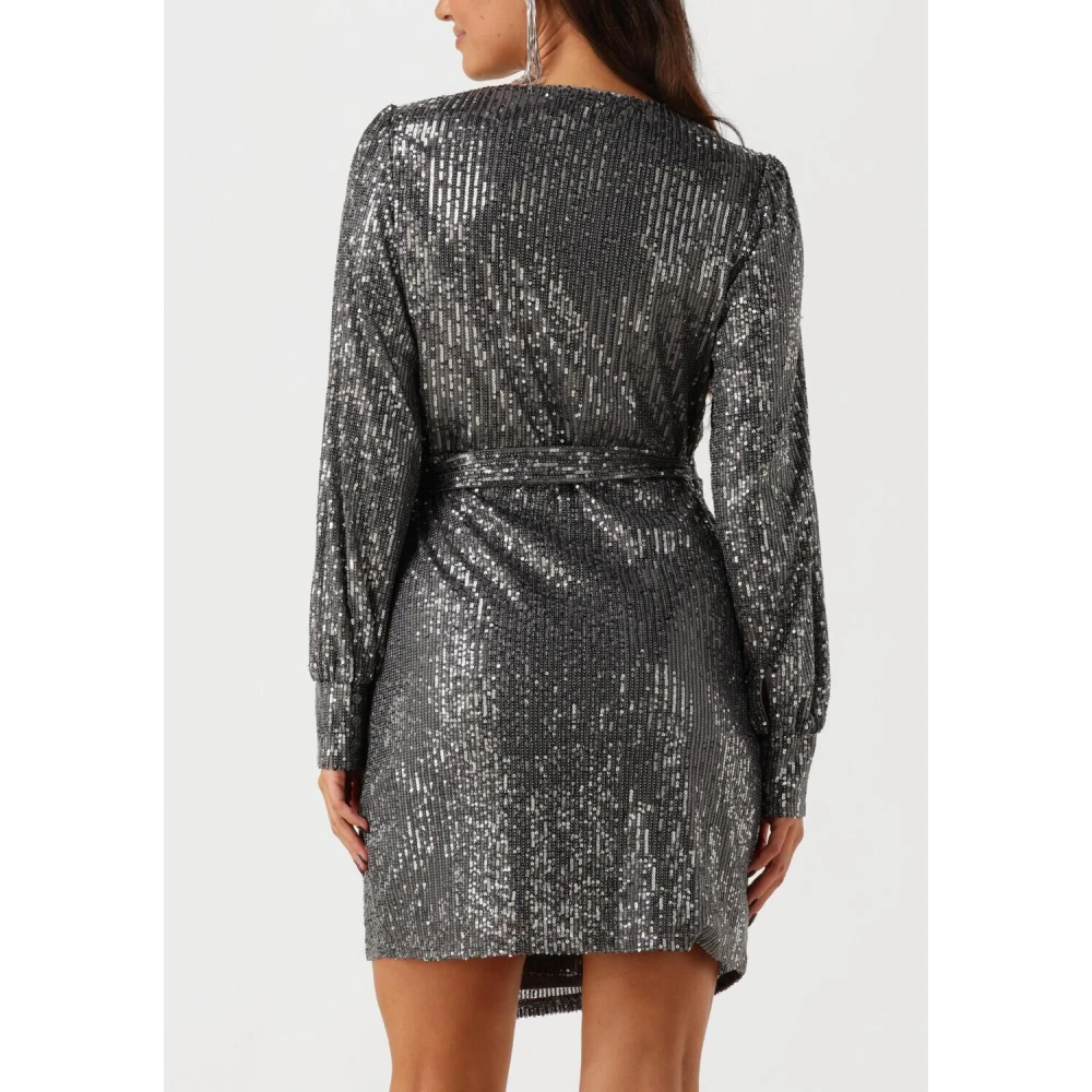 Colourful Rebel Pailletten Wikkeljurk voor Glamoureuze Avonden Gray Dames