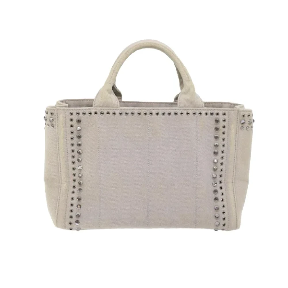 Prada Vintage Pre-owned Canvas handbags White Dames
