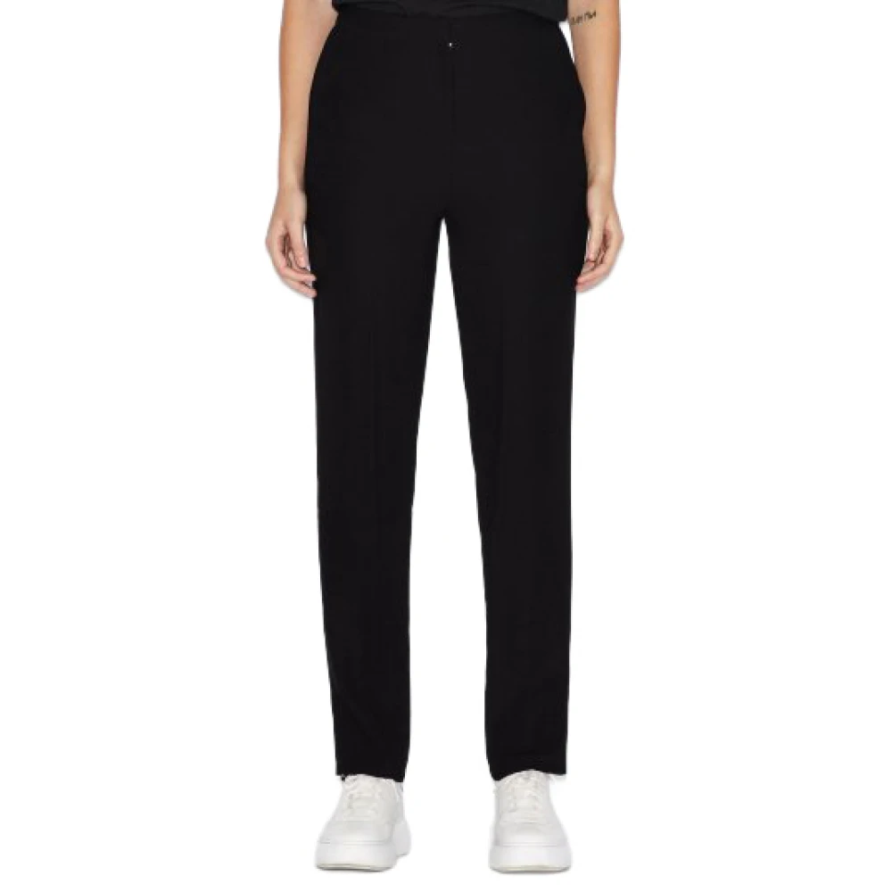Armani Exchange Women's Black Straight Trousers