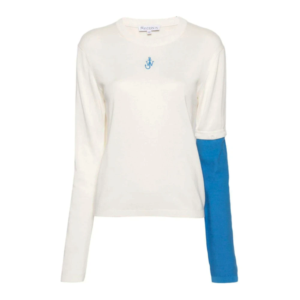 JW Anderson Witte Zijde Katoen Blend Sweater White Dames