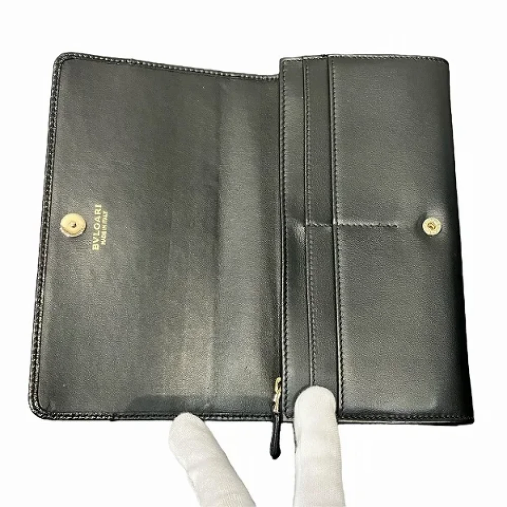 Bvlgari Vintage Pre-owned Leather wallets Black Dames