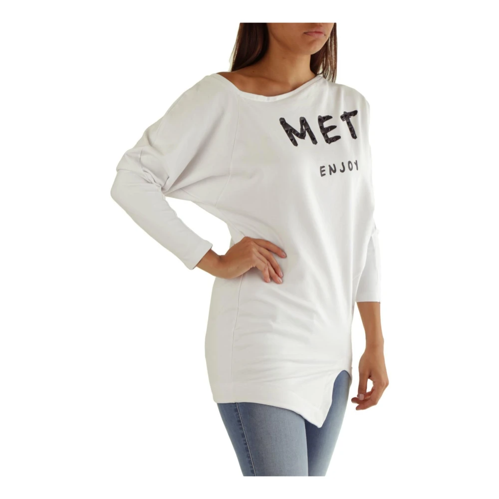 MET Wit Dames T-shirt Lange Mouw White Dames