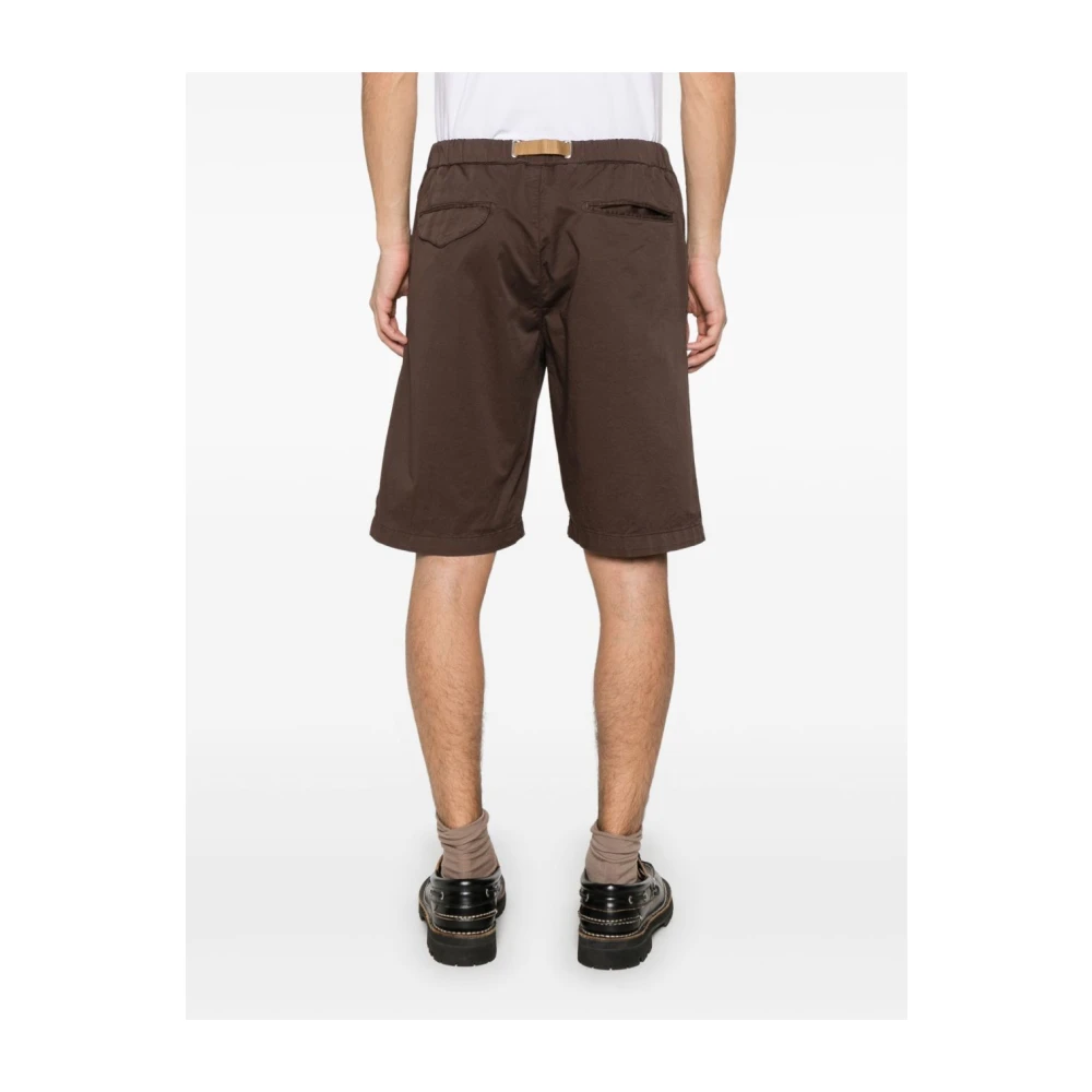 White Sand Bruine Elastische Taille Shorts Brown Heren