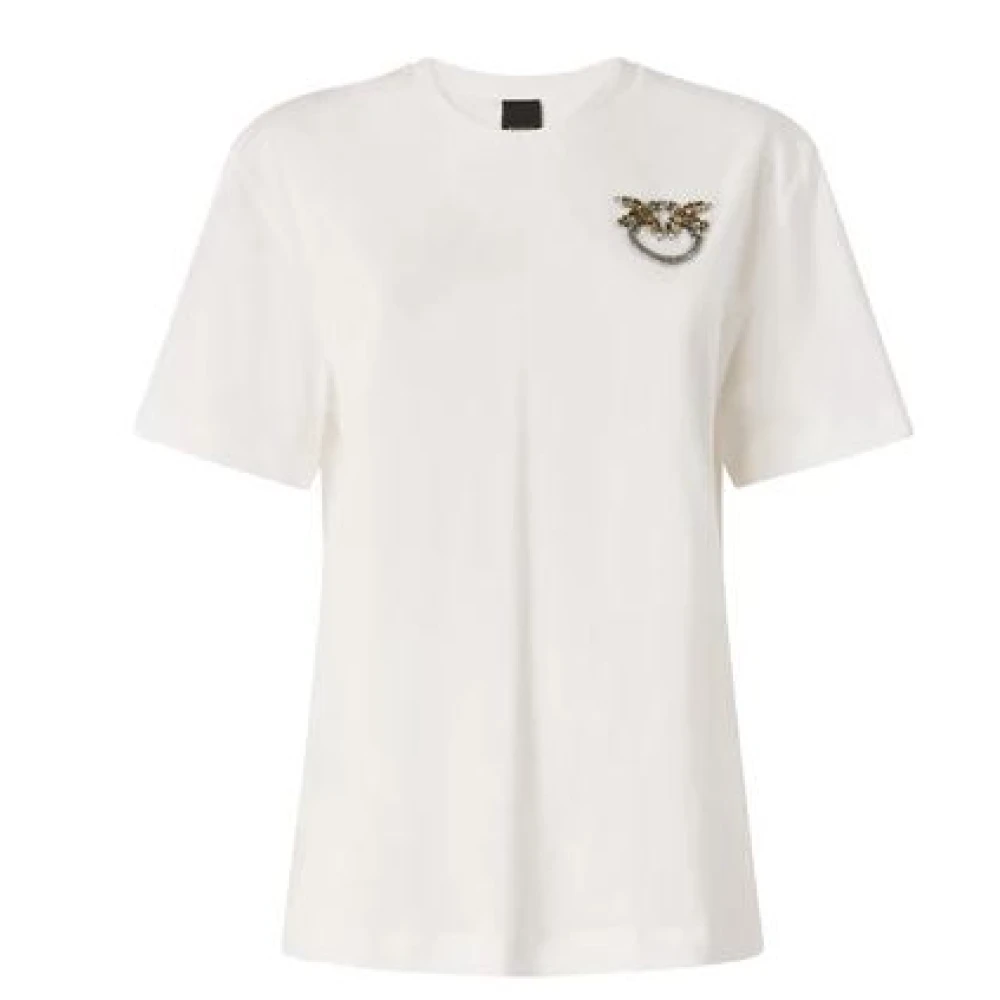 Pinko Vrouw Wit Tops Dames, Xs, T-Shirt Met Ronde Hals