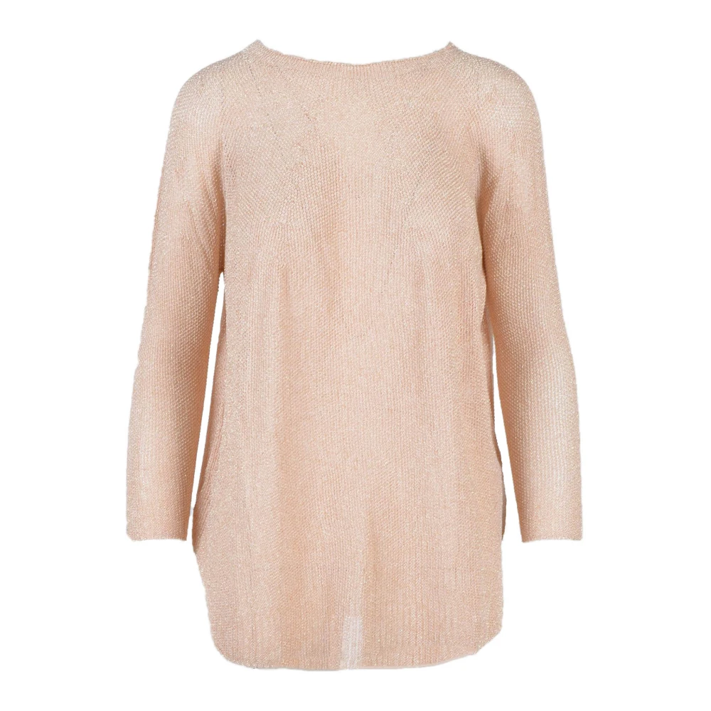 Pink Memories Metallic Gebreide Trui Beige Dames