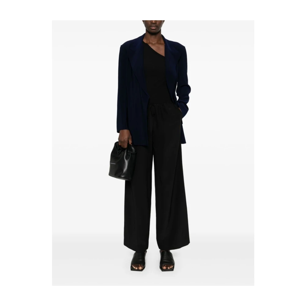 Norma Kamali Navy Blue Scuba Jersey Blazer Blue Dames