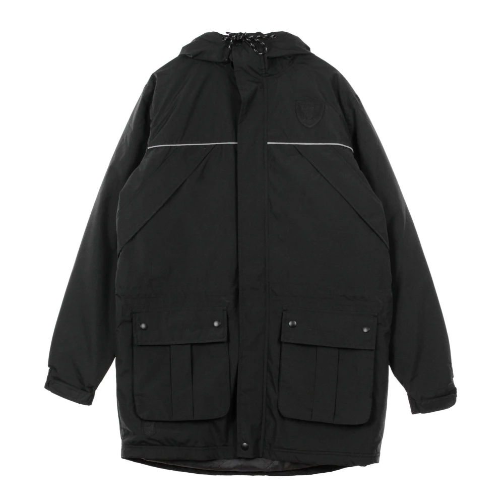 New Era Men's Black Parkas, M, Parka Jacket