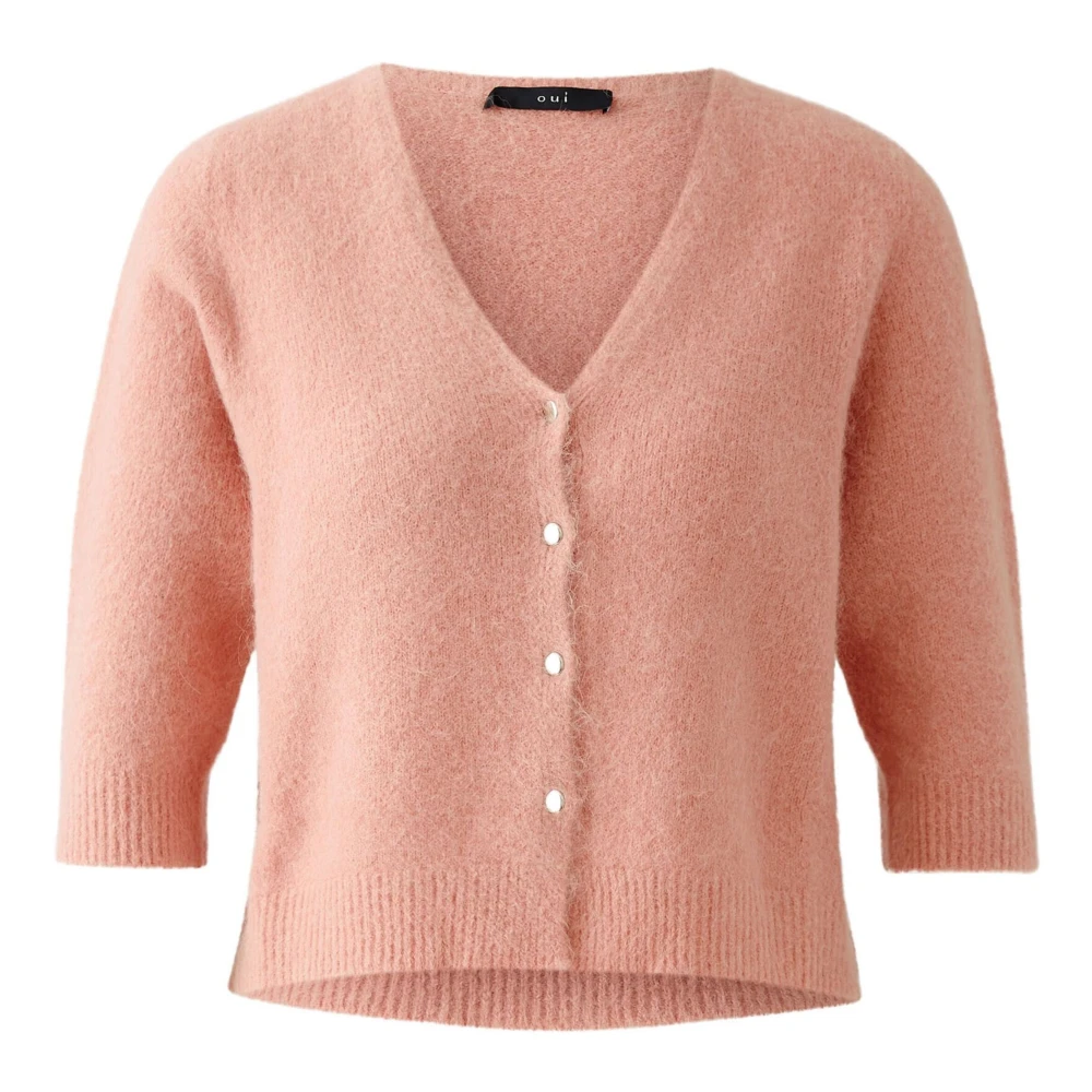 Oui - Knitwear > Cardigans - Pink - Oui - Modalova