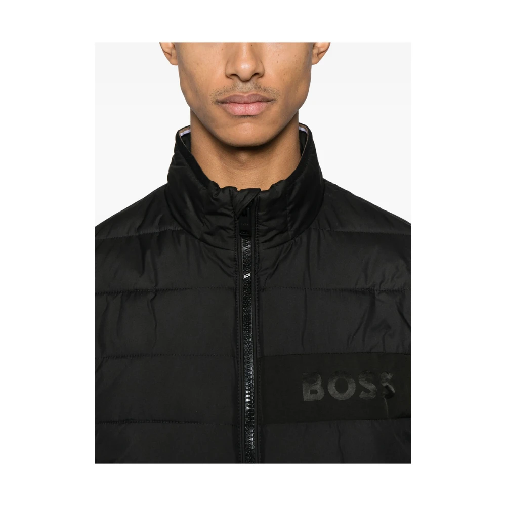 Hugo Boss Zwarte Rits Voor Logo Buitenkleding Black Heren