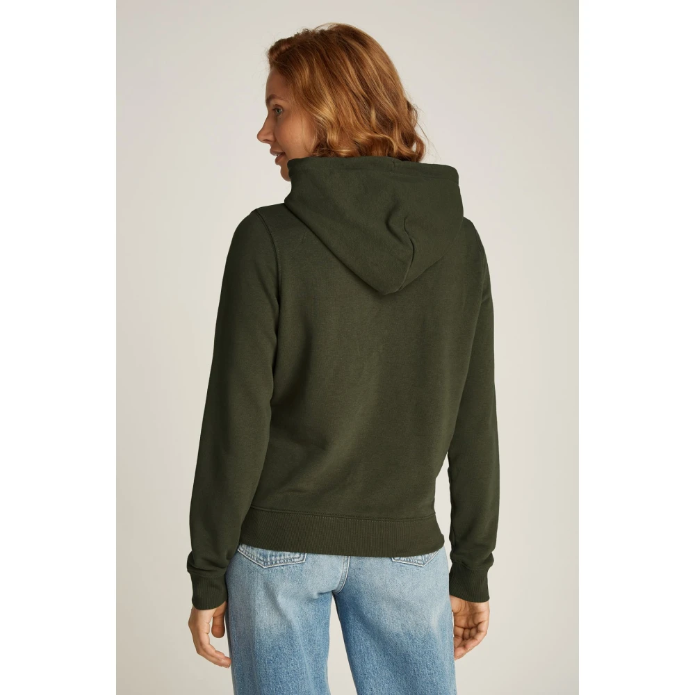 Tommy Jeans Basic Logo Hoodie Groen Green Dames