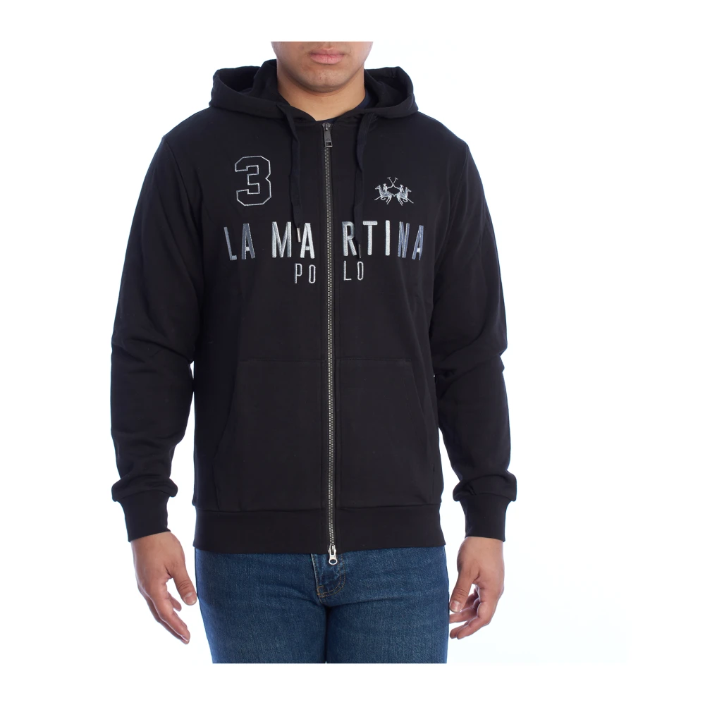 LA MARTINA Hoodie met rits Black Heren