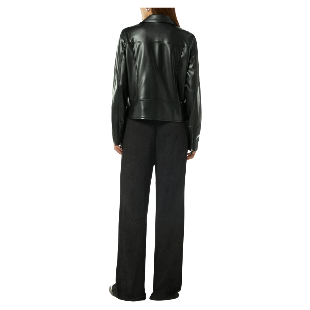 comma Klassieke Faux Leren Bikerjas Black Dames