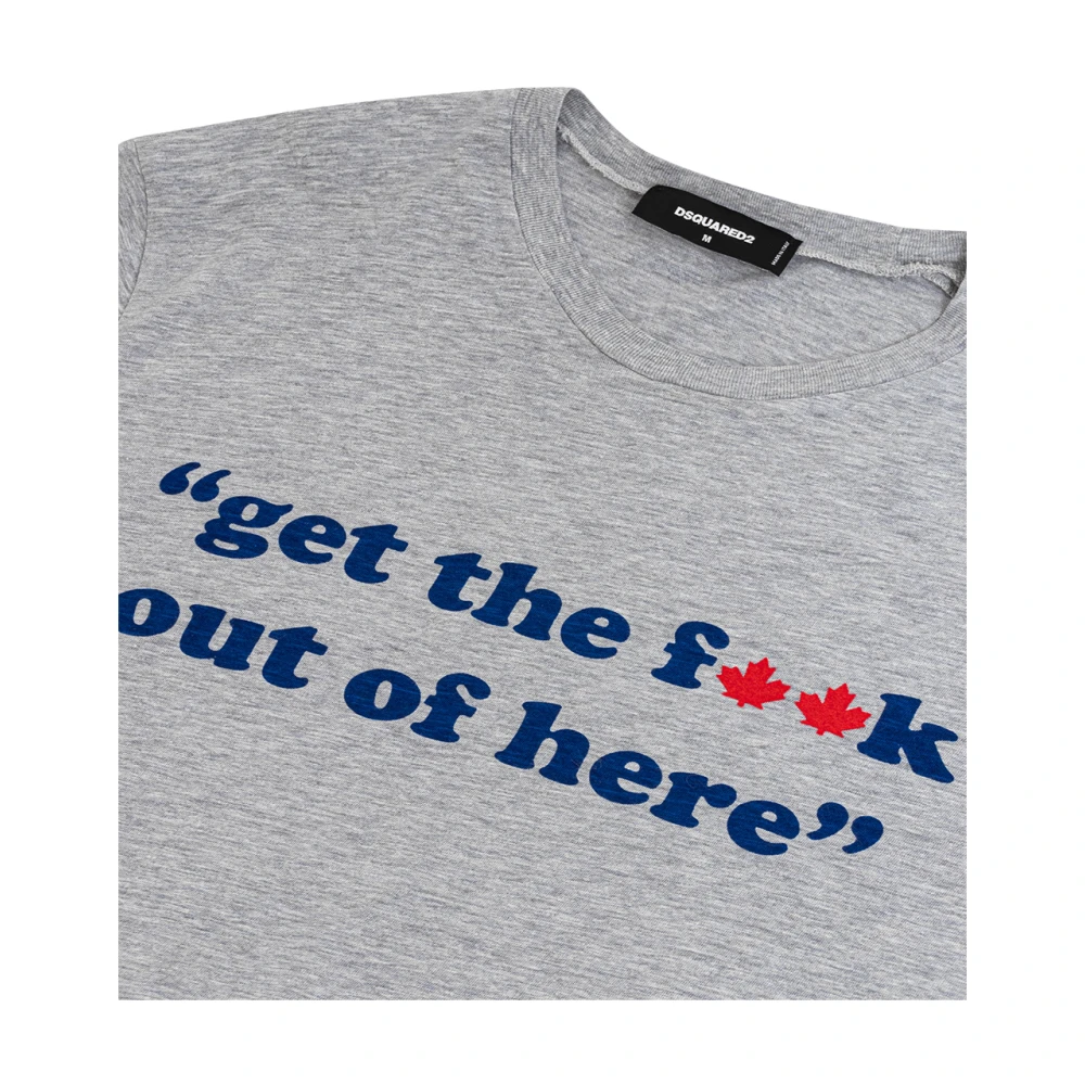 Dsquared2 Katoenen T-shirt met Get the f**k.. Print Gray Heren