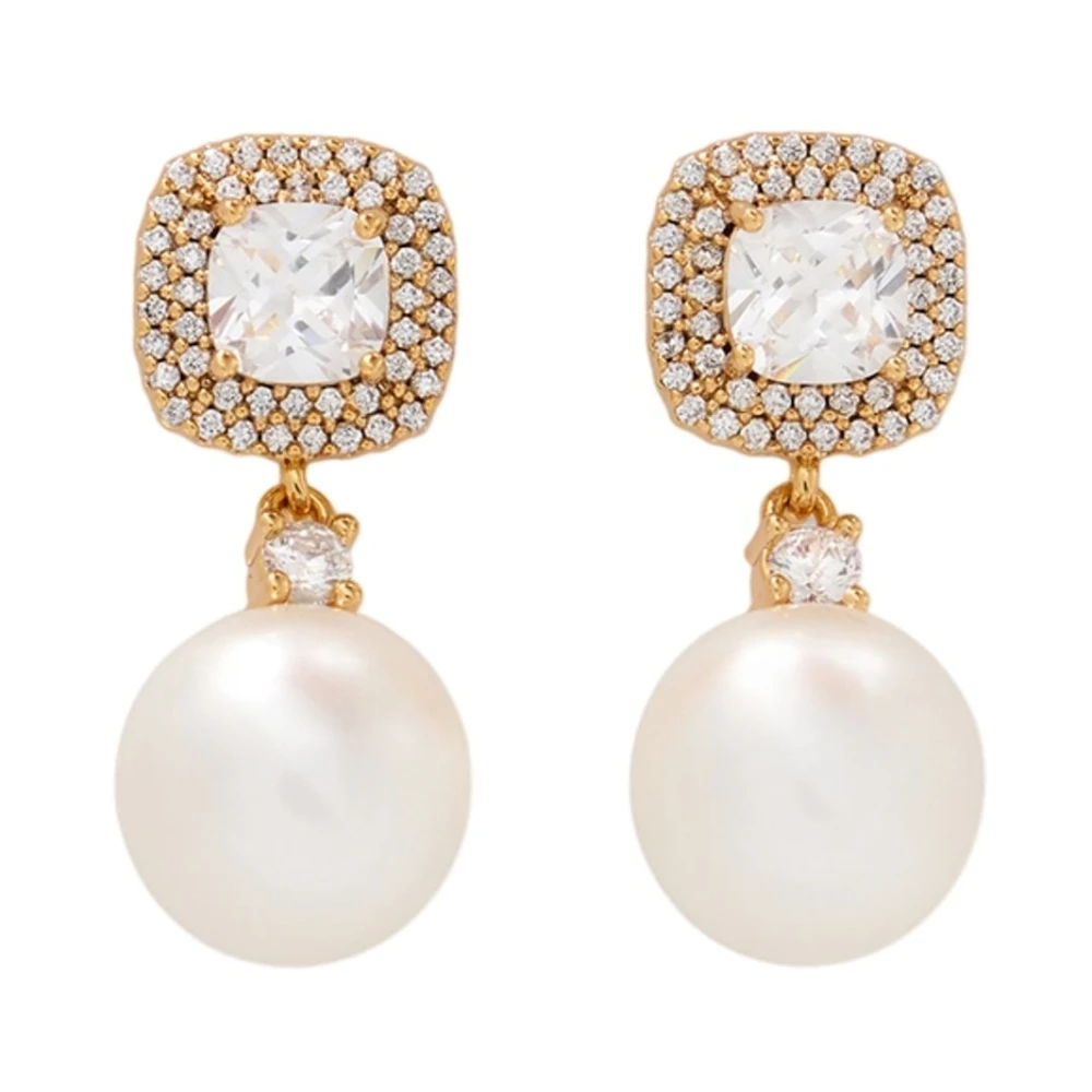 Self Portrait Women's Yellow Crystal Pearl Earrings