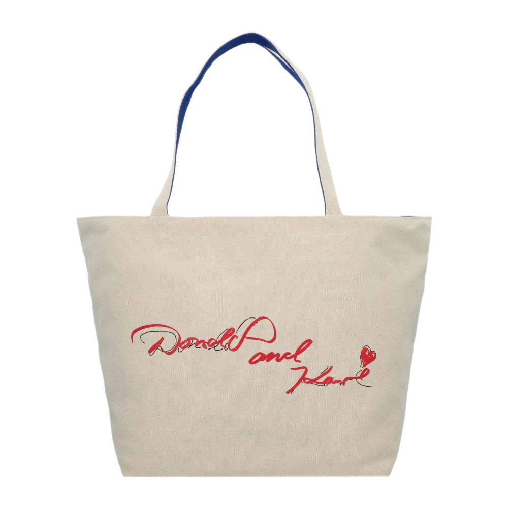 Karl Lagerfeld Beige Shopping Bags, Female, One Size, Reversible Tote Bag