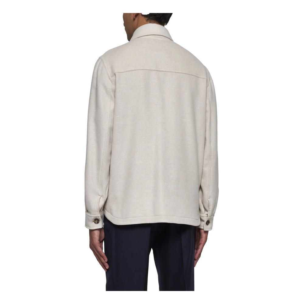 BRUNELLO CUCINELLI Elegante Wollen Jassen Beige Heren