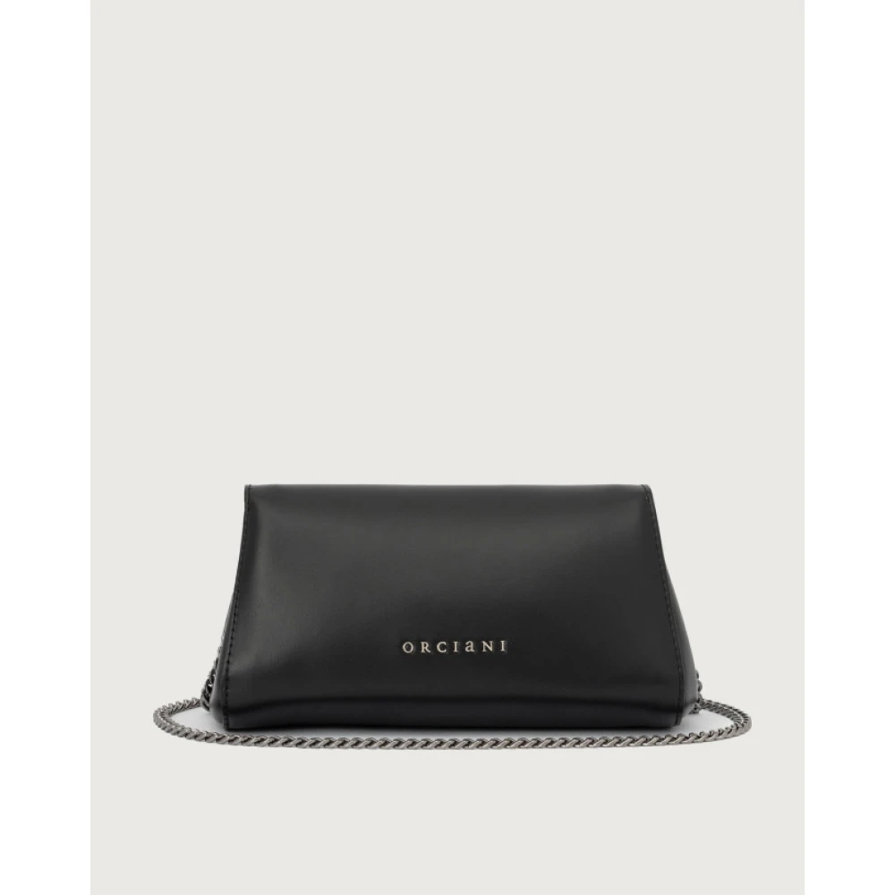 Orciani Nappa Chain Clutch in leer Black Dames