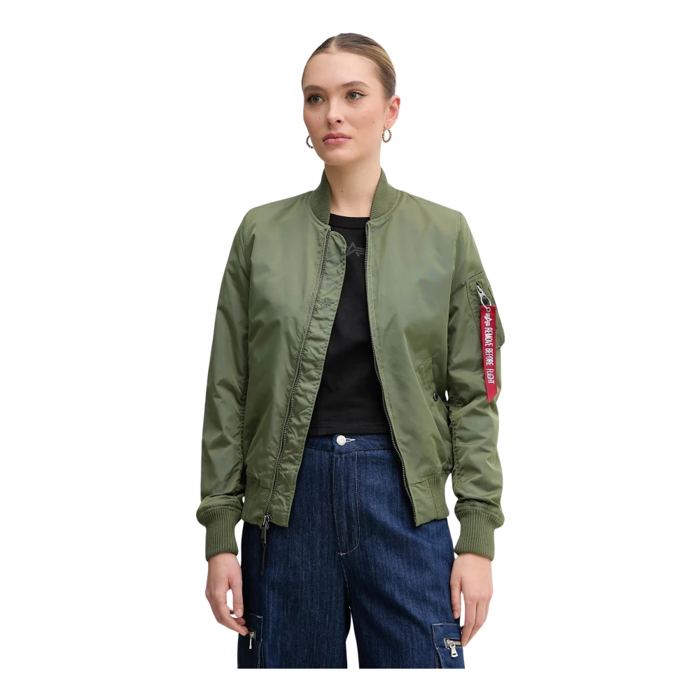 Alpha Industries Damen Grün Bomberjacke "Ma-1 Tt Light Slim W", Gr. Xs, (Sage, ), Shell: 100% Nylon. Lining: 100% Nylon, Jacken Bomberjacke - Bild 3