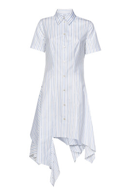 white-striped-asymmetric-shirt-dress