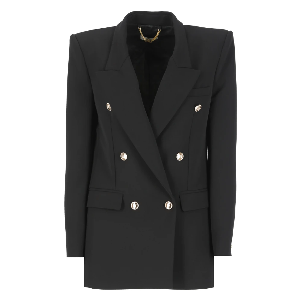 Elisabetta Franchi Zwarte Double Breasted Blazer Vrouw Black Dames