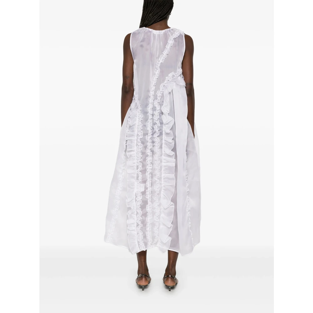 Cecilie Bahnsen Witte Voorbind Mouwloze Jurk White Dames