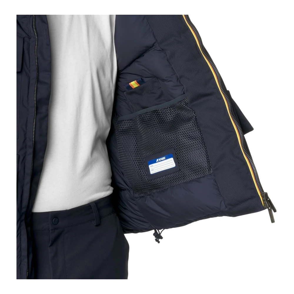 K-way Waterafstotende Stofmix Jas Blue Heren