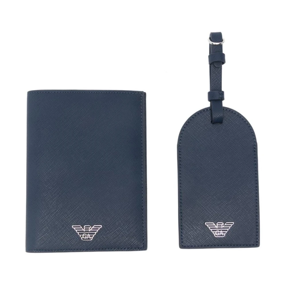 Emporio Armani Men's Blue Wallets & Cardholders, One Size, Passport Holder