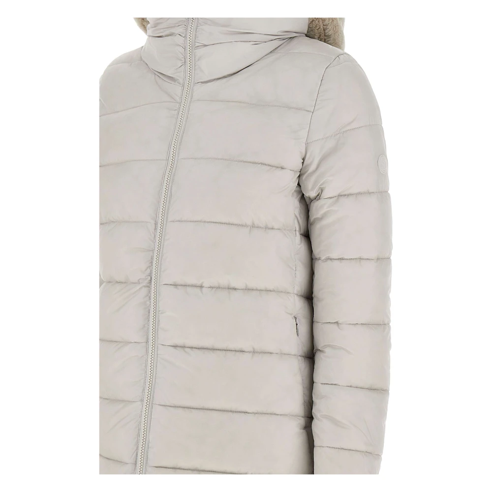 Save The Duck Grijze Dames Donsjas met Nepbont Gray Dames