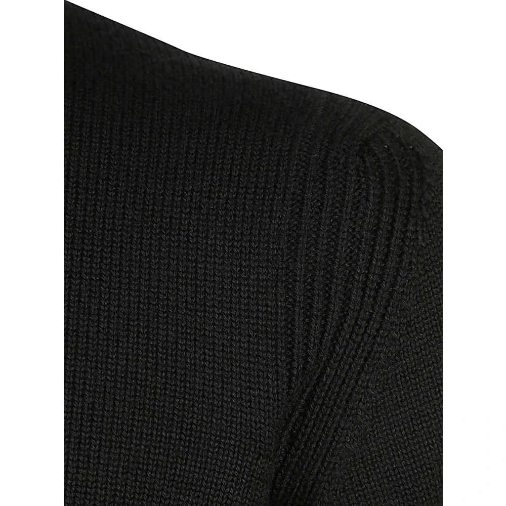 Roberto Collina Zwarte Coltrui Gebreide Sweater Aw24 Black Heren