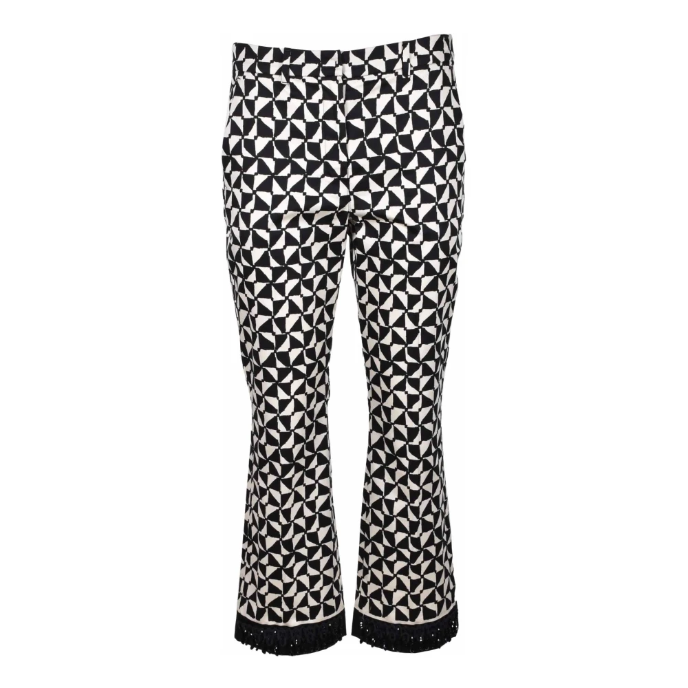Max Mara Katoen Elastaan Broek Black Dames